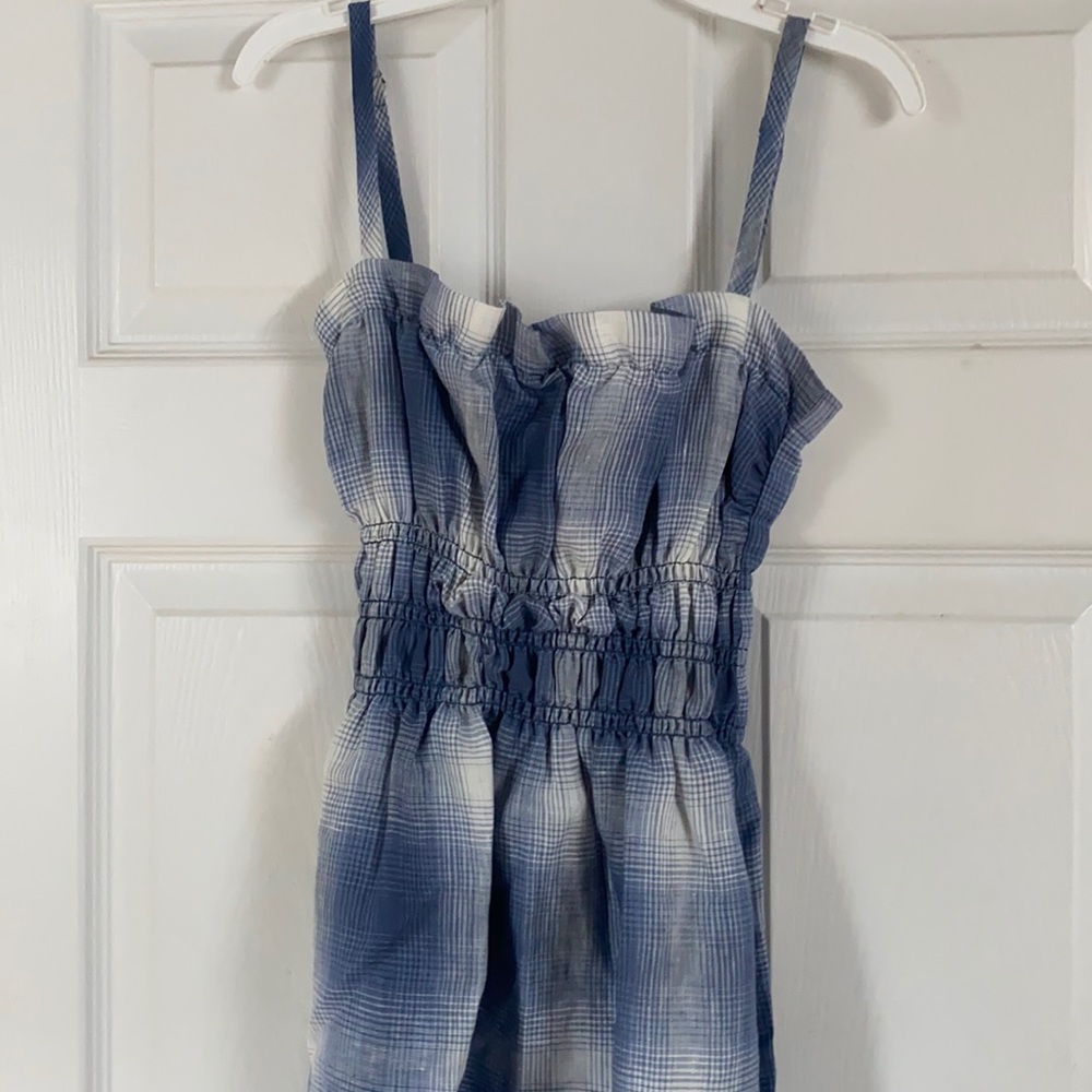 Reformation MIDI-Length blue plaid picnic dress - Picture 3 of 8